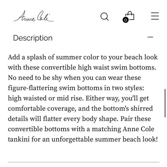 Anne Cole Navy Twist Top Tankini with high waisted bottoms, size medium - Picture 15 of 16